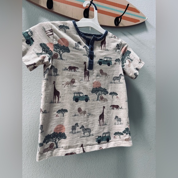 Gymboree Safari Adventure Tee - Cream and Blue - Picture 6 of 7